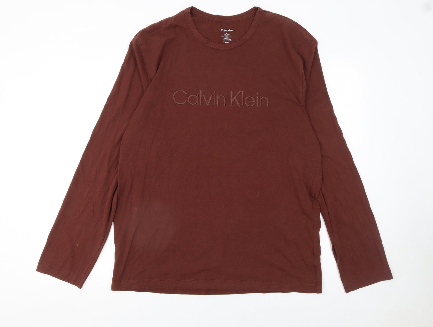 Calvin Klein Men's Brown Long Sleeve Pyjama Top M