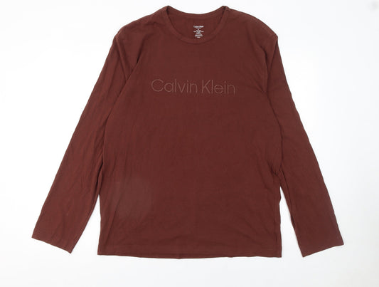 Calvin Klein Men's Brown Long Sleeve Pyjama Top M