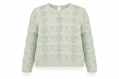Primark Women’s Green Open-Knit Cotton Blend Jumper Size 12