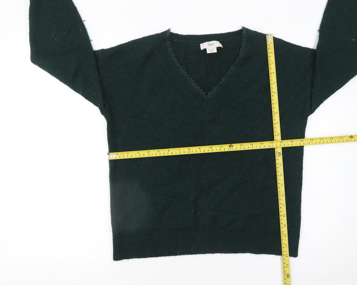Womens UK Size 10 &et Green Pullover Jumper