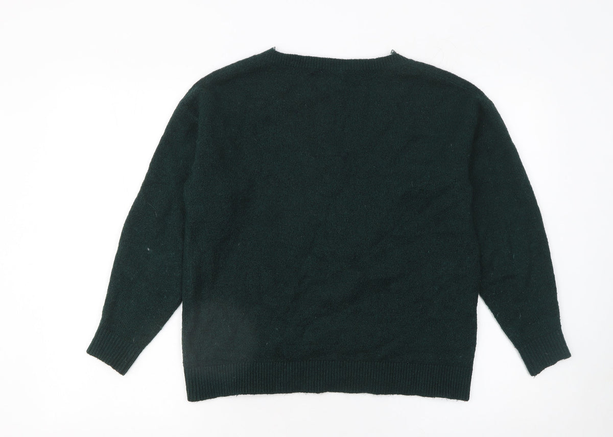 Womens UK Size 10 &et Green Pullover Jumper