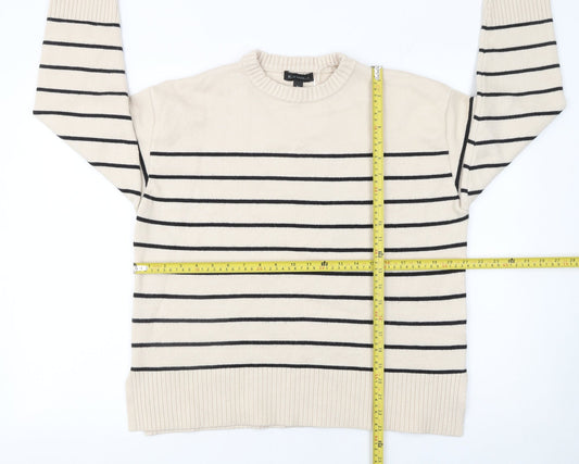 Womens UK Size L Blue Vanilla Beige Pullover Jumper