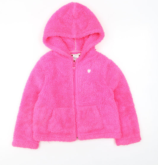 Girls UK Size 5-6 Years Nula Bug Pink Full Zip Hoodie