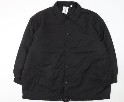 Collusion Men's Black 2XL Coach Jacket Polyester Lined Lightweight Outerwear