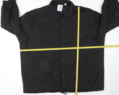 Collusion Men's Black 2XL Coach Jacket Polyester Lined Lightweight Outerwear