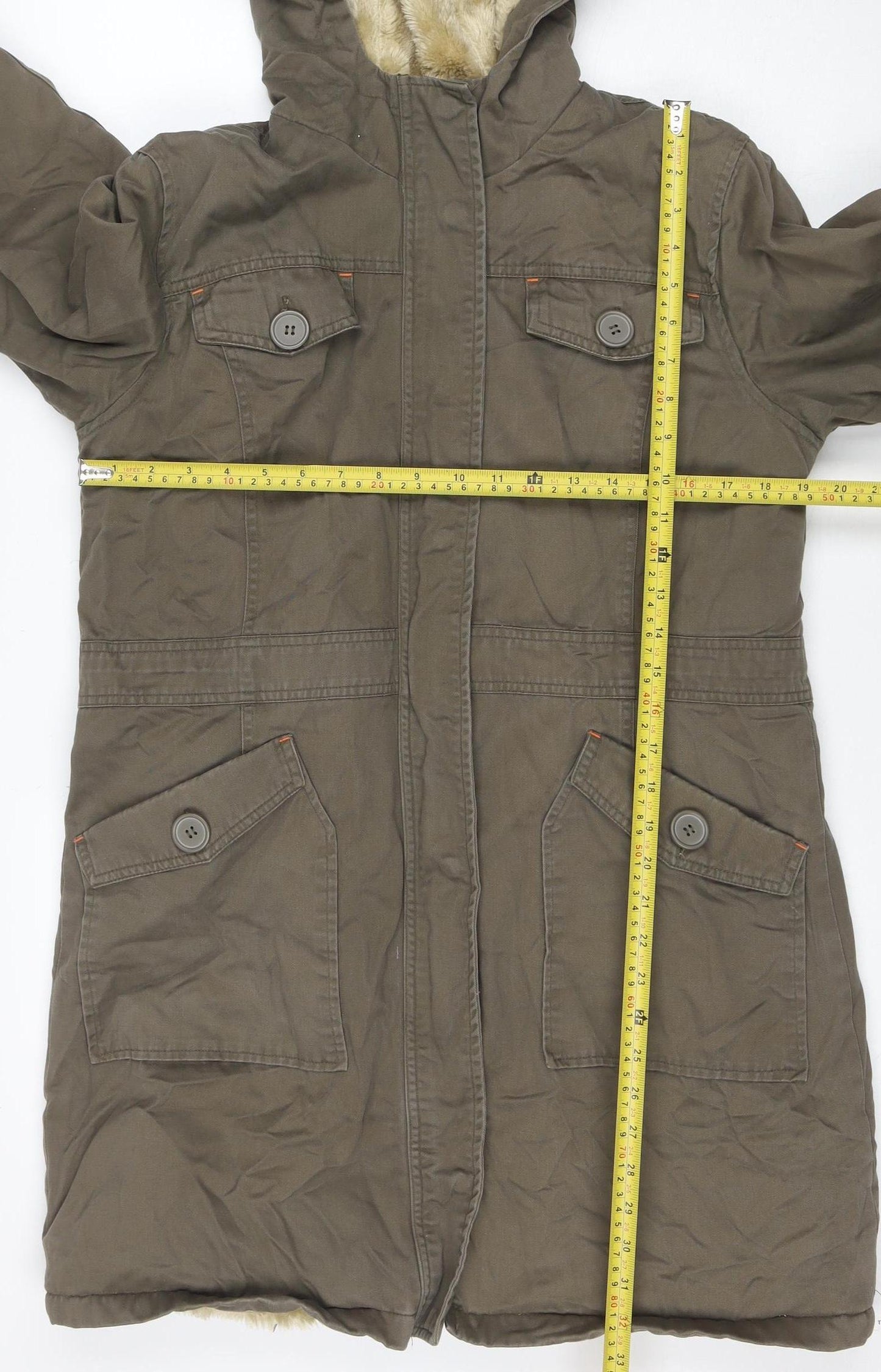 Womens UK Size 16 A|wear Brown Parka Coat