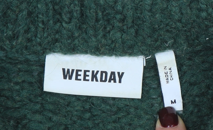 Womens UK Size M Weekday Green Pullover Jumper