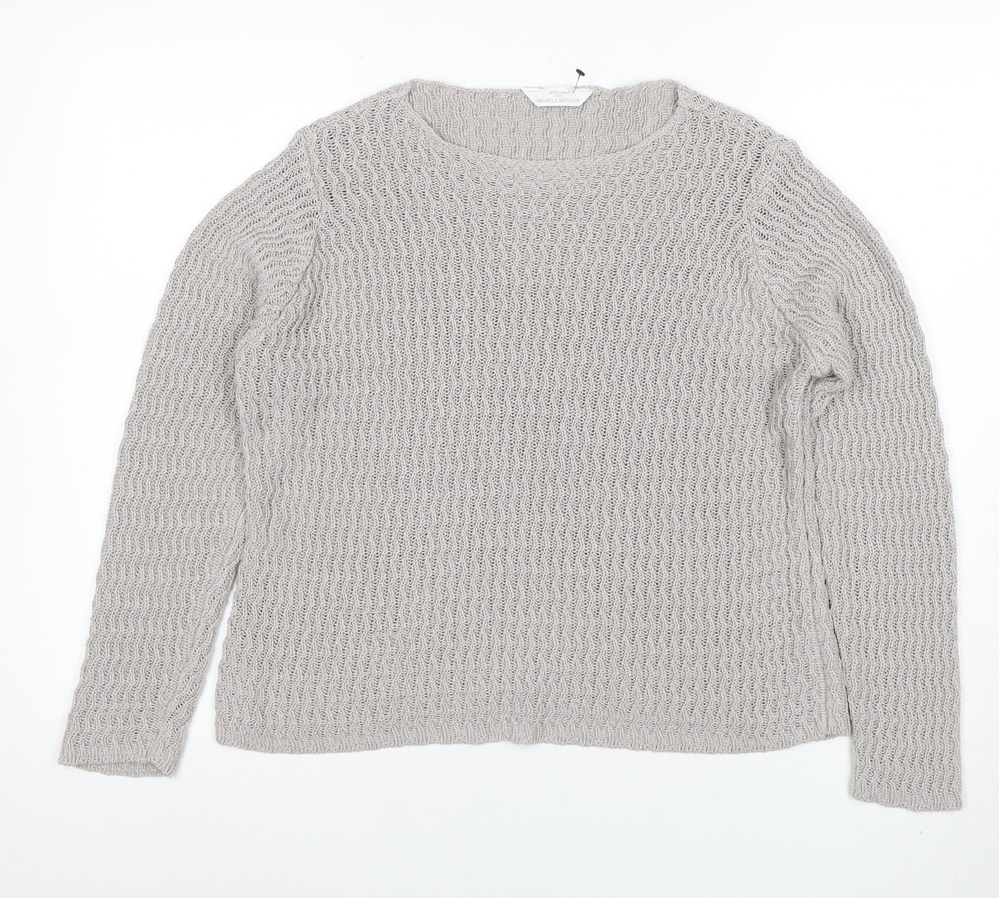 Womens UK Size 14 Marks and Spencer Grey Pullover Jumper
