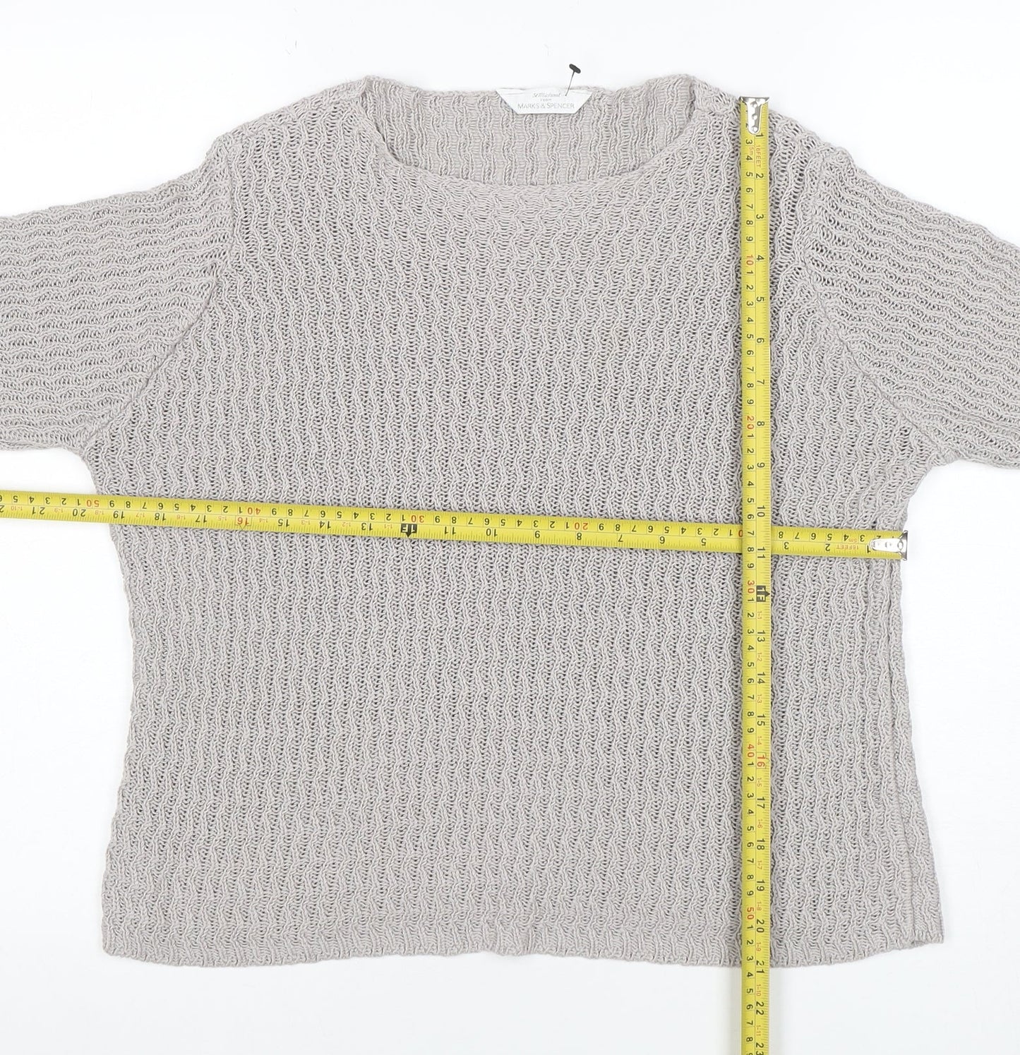 Womens UK Size 14 Marks and Spencer Grey Pullover Jumper