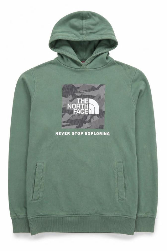 The North Face Boys Green Pullover Hoodie XXL Cotton Adventure Graphic