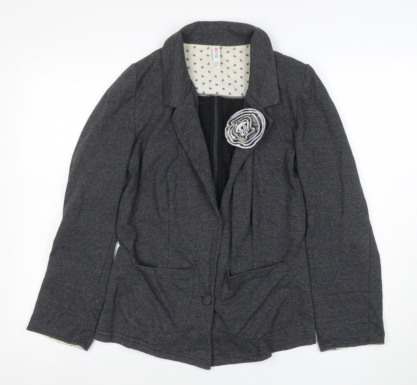 Womens UK Size 8 Denim Co Regular Grey Blazer
