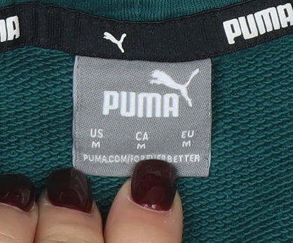 Womens UK Size M PUMA Green Pullover Hoodie