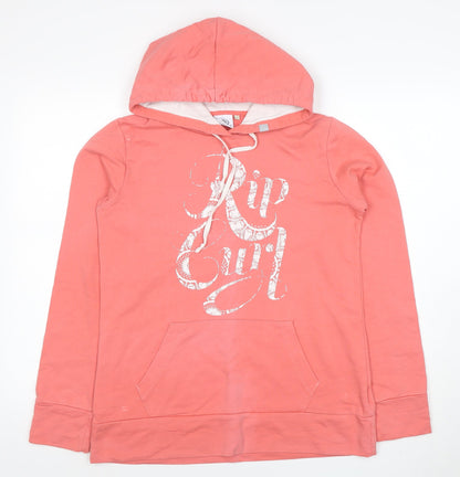 Womens UK Size M RIP CURL Pink Pullover Hoodie