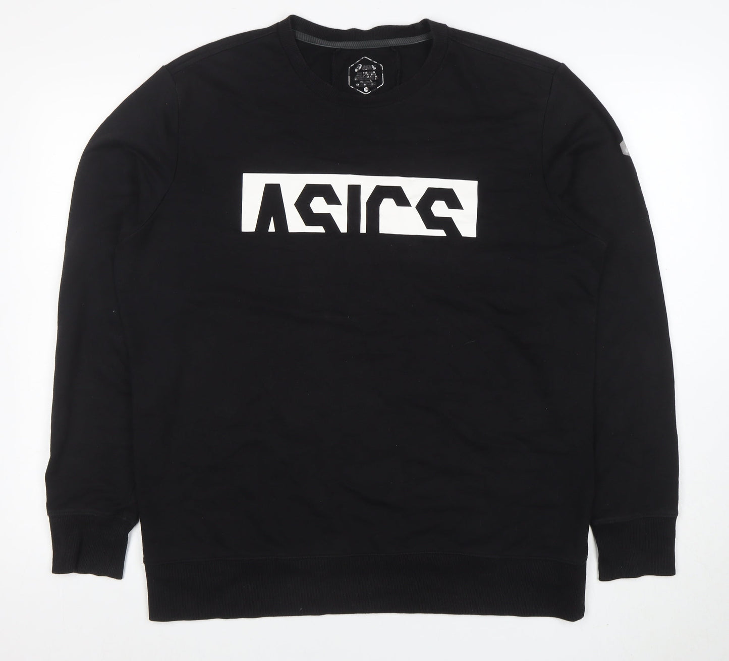 Mens UK Size 2XL ASICS Black Pullover Sweatshirt