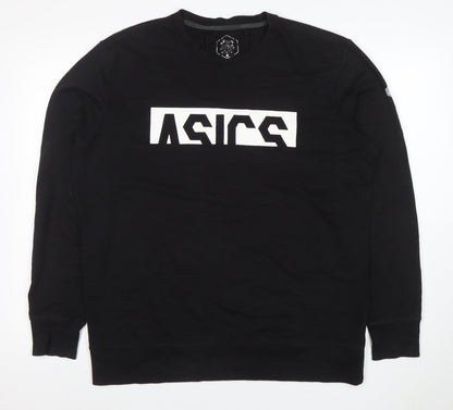 Mens UK Size 2XL ASICS Black Pullover Sweatshirt