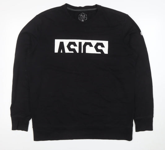 Mens UK Size 2XL ASICS Black Pullover Sweatshirt