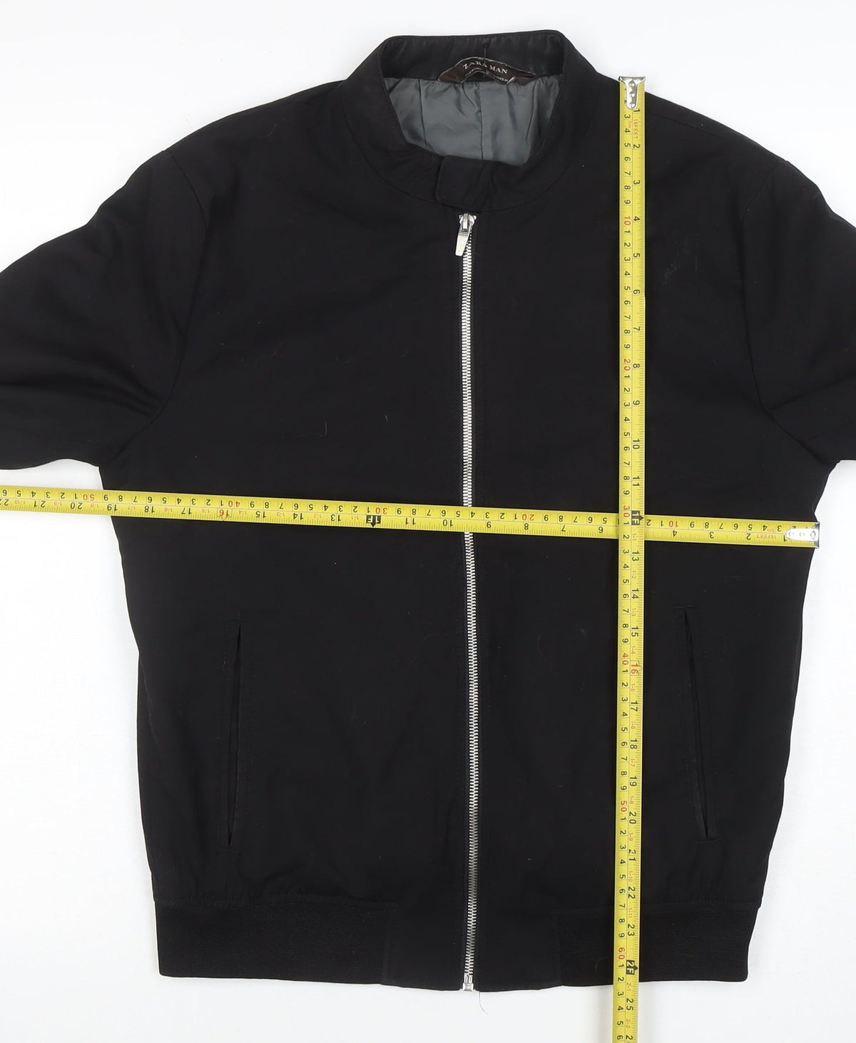 Mens UK Size M Zara Man Black Bomber Jacket