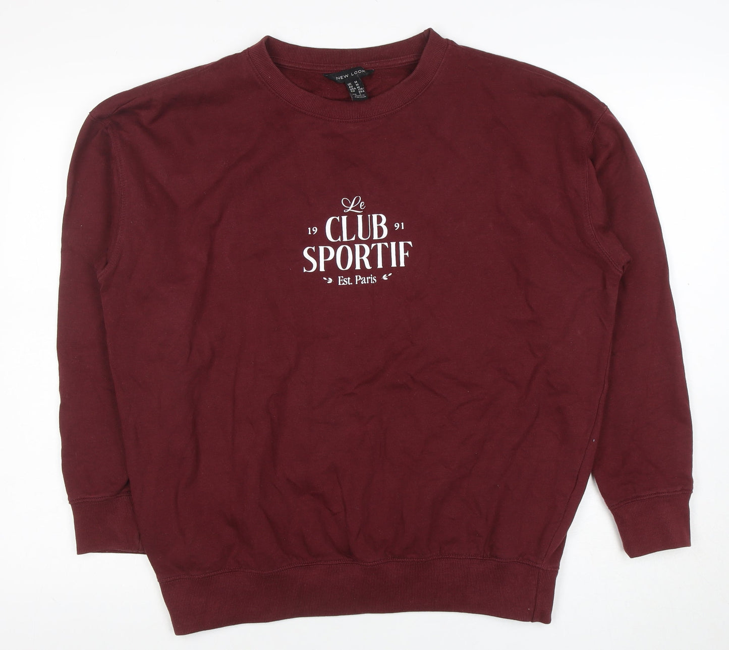 Womens UK Size M New Look Red Pullover Sweatshirt