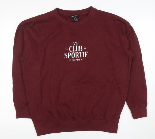 Womens UK Size M New Look Red Pullover Sweatshirt