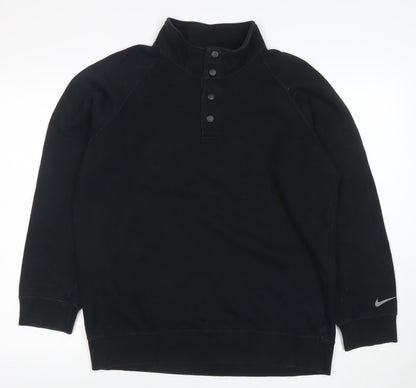 Mens UK Size M Nike Black Henley Sweatshirt