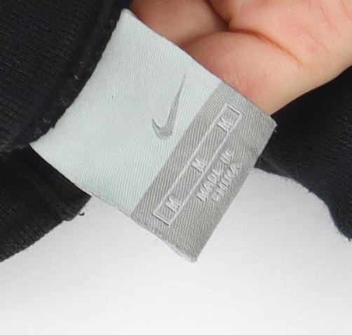 Mens UK Size M Nike Black Henley Sweatshirt