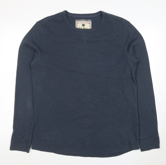 Fat Face Men's Blue Long Sleeve Crew Neck Cotton T-Shirt Size L