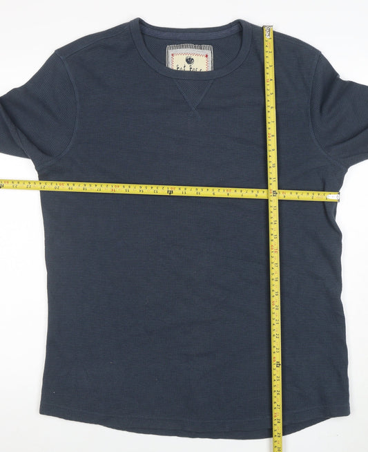 Fat Face Men's Blue Long Sleeve Crew Neck Cotton T-Shirt Size L