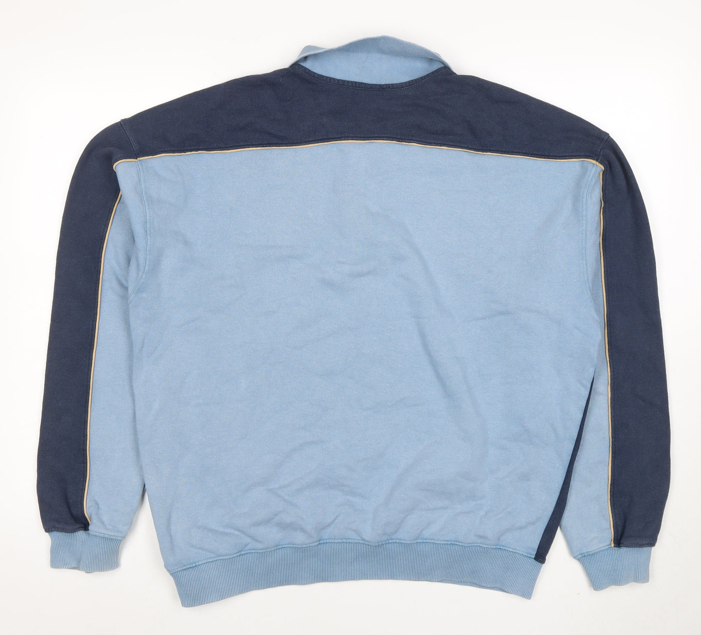 Mens UK Size S Ted Farris Blue 1/2 Zip Sweatshirt