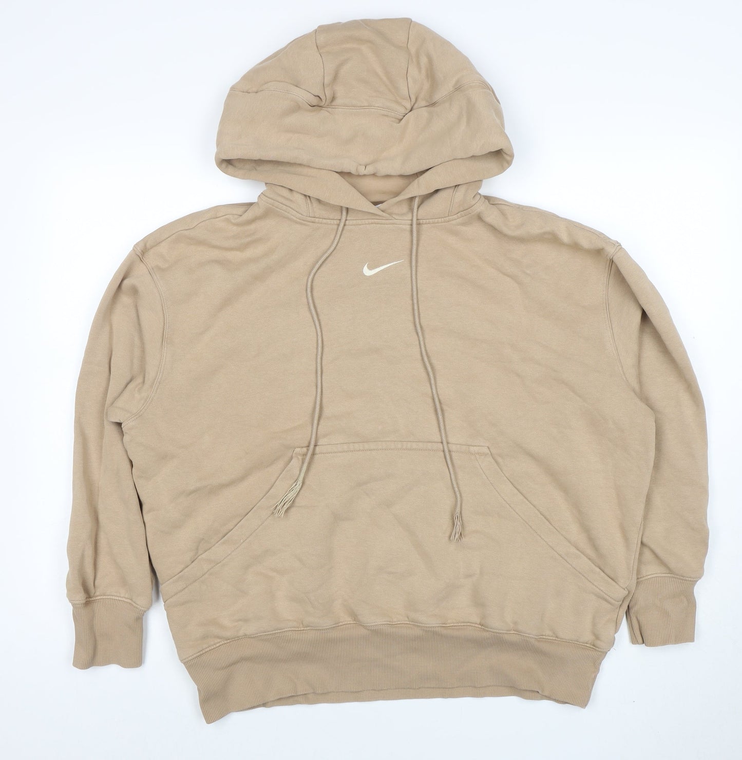 Womens UK Size M Nike Beige Pullover Hoodie