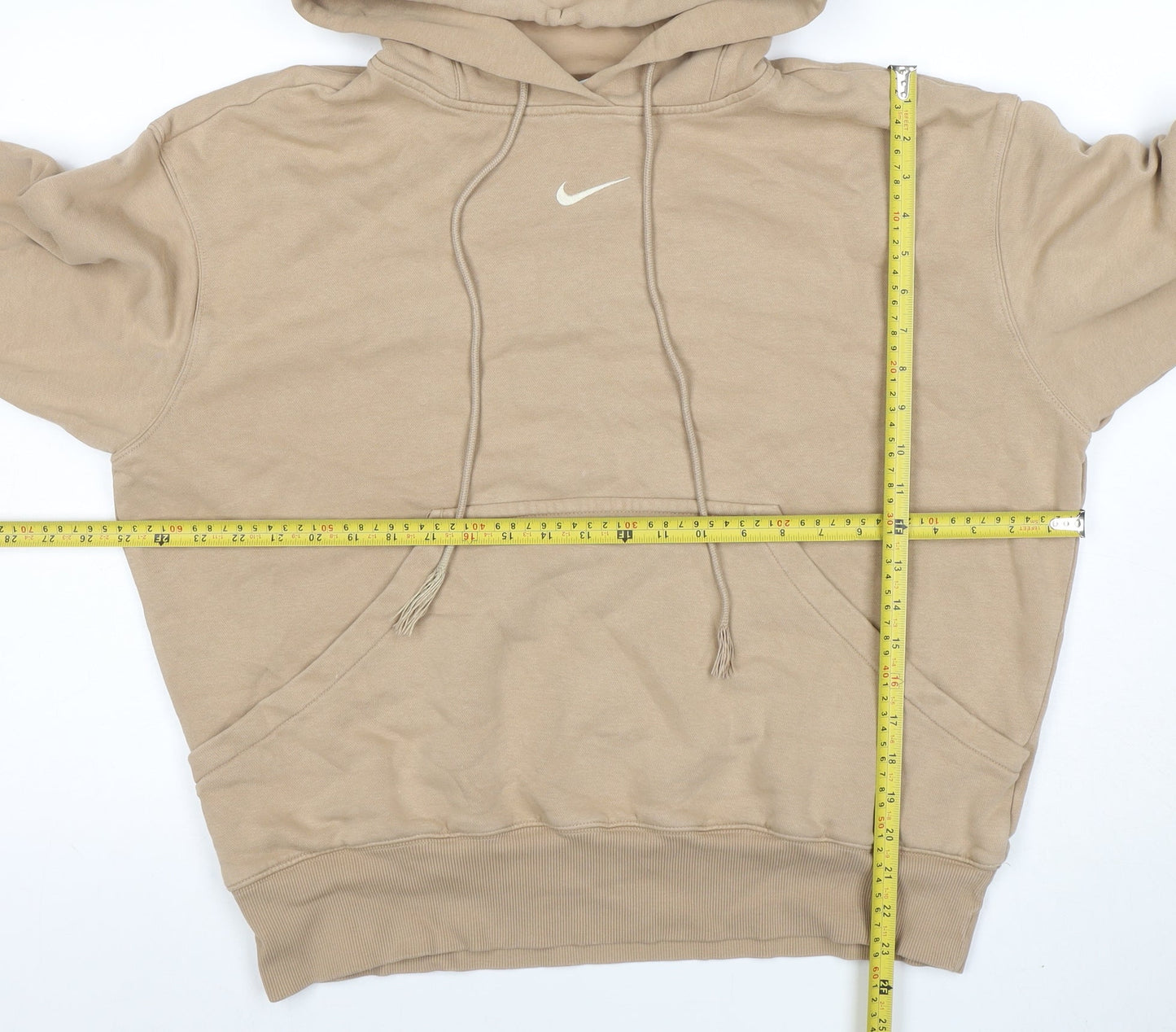 Womens UK Size M Nike Beige Pullover Hoodie