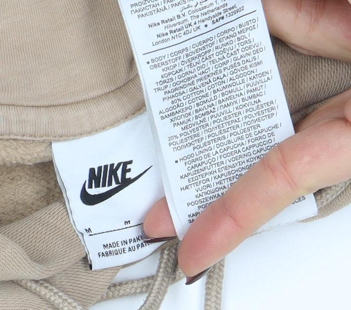 Womens UK Size M Nike Beige Pullover Hoodie