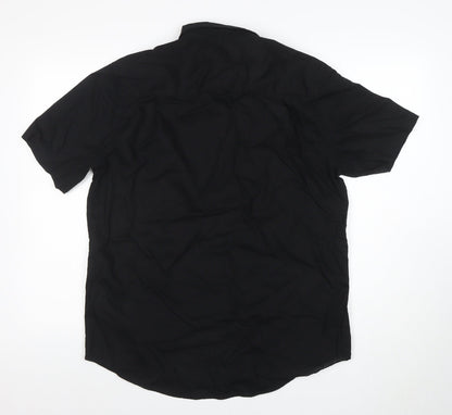 U.S. Polo Assn. Men's Black Classic Fit Short Sleeve Button-Up Shirt L