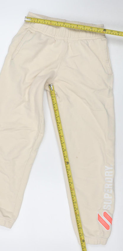 Superdry Women's Beige Jogger Sweatpants Size 6 Cotton Blend