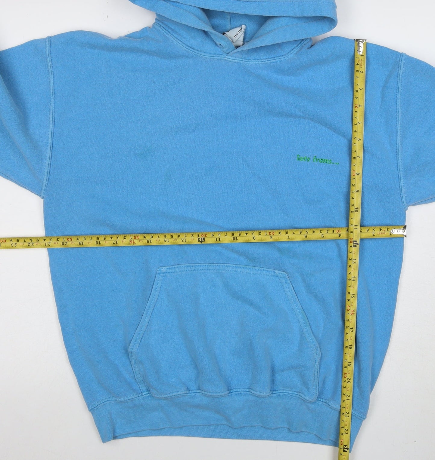 Mens UK Size S Ters Trans Blue Pullover Hoodie
