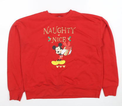 Womens UK Size XS Disney Red Pullover Sweatshirt