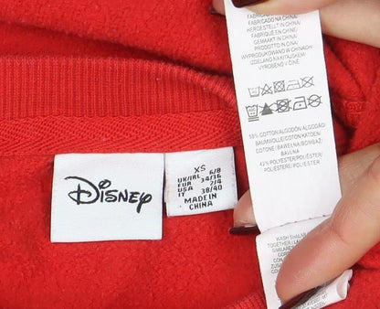 Womens UK Size XS Disney Red Pullover Sweatshirt