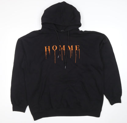 Mens UK Size M boohooMAN Black Pullover Hoodie