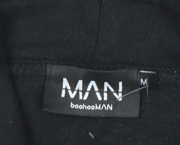 Mens UK Size M boohooMAN Black Pullover Hoodie