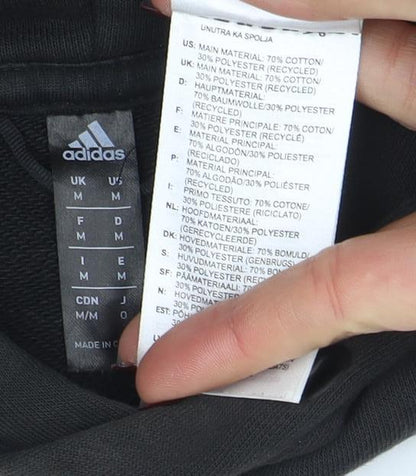 Mens UK Size M adidas Black Pullover Hoodie
