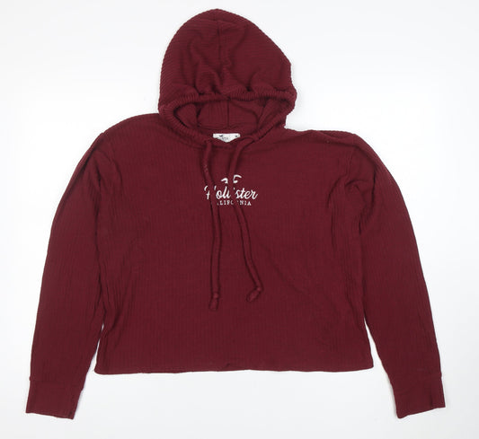 Womens UK Size M Hollister Red Pullover Hoodie