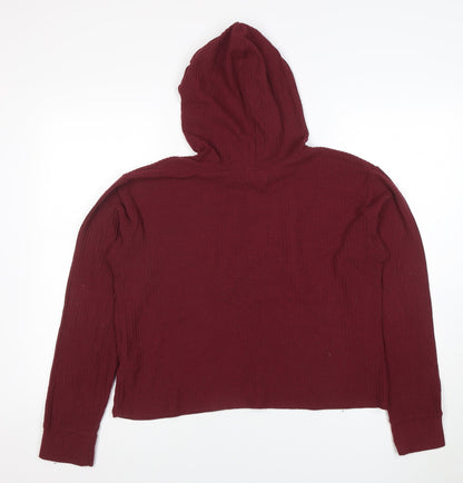 Womens UK Size M Hollister Red Pullover Hoodie