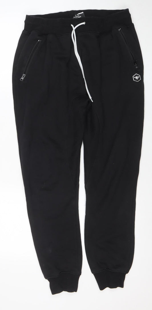 Bee Inspired Men Black L Jogger Sweatpants 100% Cotton Drawstring