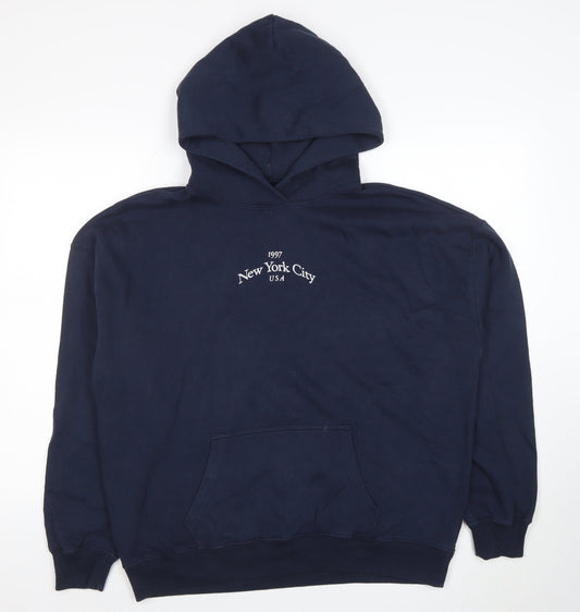 Mens UK Size M Hollister Blue Pullover Hoodie