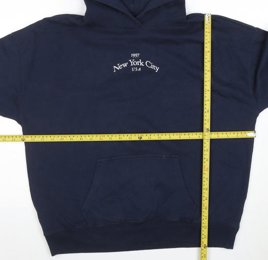 Mens UK Size M Hollister Blue Pullover Hoodie