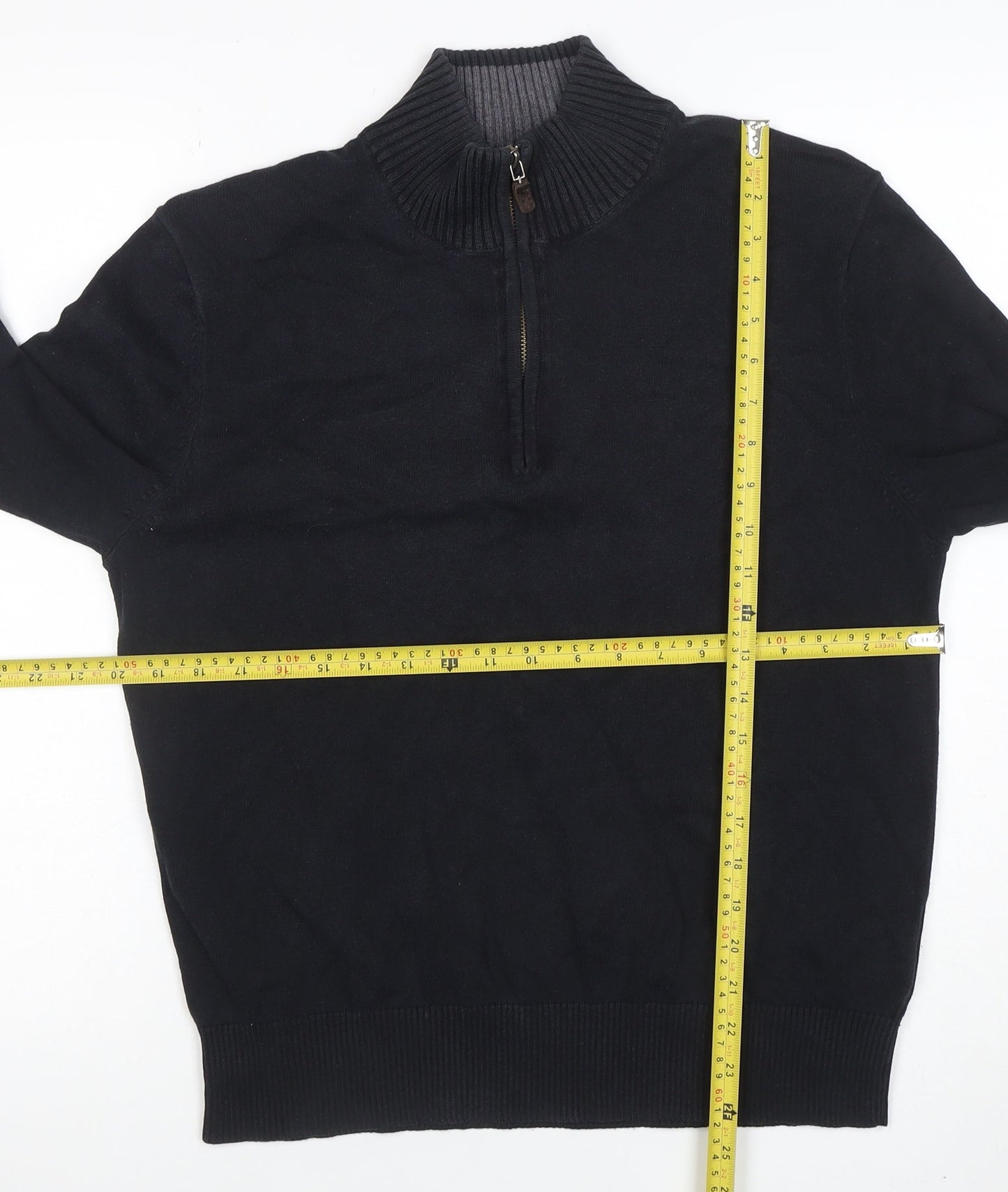 Mens UK Size S Eddie Bauer Black 1/4 Zip Jumper