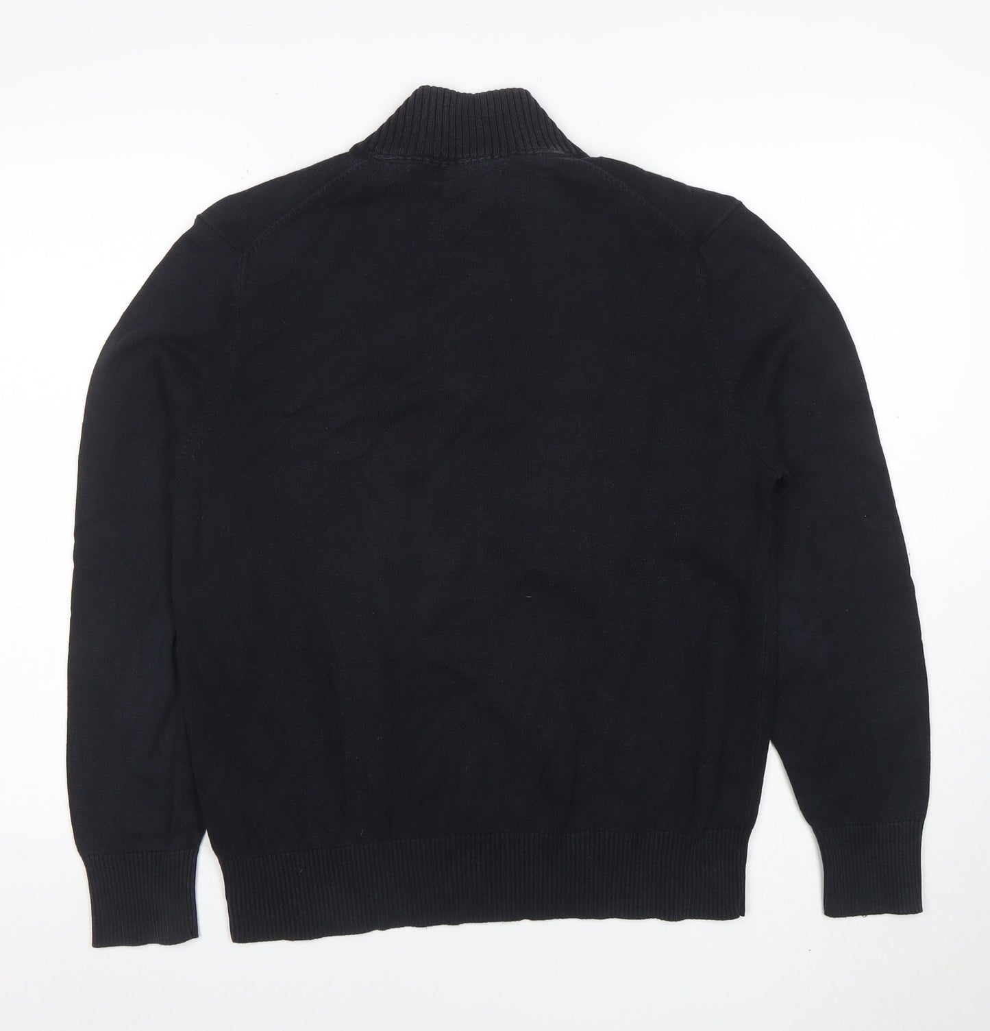Mens UK Size S Eddie Bauer Black 1/4 Zip Jumper