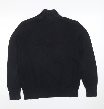 Mens UK Size S Eddie Bauer Black 1/4 Zip Jumper