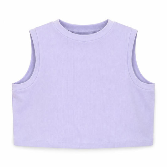 Front view of ASOS Design Women’s Purple Cropped Tank Top UK 8 Polyester Cotton