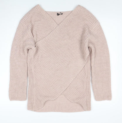 Womens UK Size XL LUCA VANNUCCI Beige Wrap Jumper