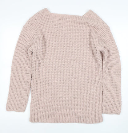 Womens UK Size XL LUCA VANNUCCI Beige Wrap Jumper